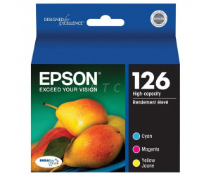 Epson 126 original cyan magenta yellow high capacity inkjet cartridge combo pk
