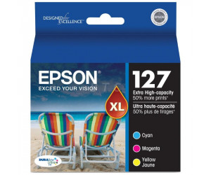 Epson 127 original cyan magenta yellow extra high yield inkjet cartridge combo pk