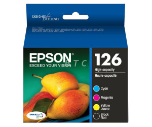 Epson 126 original cyan magenta yellow and black high capacity inkjet cartridge combo pk