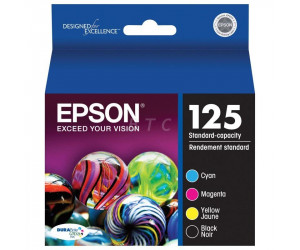 Epson 125 original cyan magenta yellow and black 4x inkjet cartridges