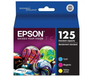 Epson 125 original cyan magenta yellow inkjet cartridge combo pk